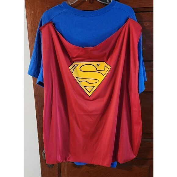 The officially licensed Superman Caped mens T-Shirt is a red, blue and yellow 10 - Picture 6 of 8